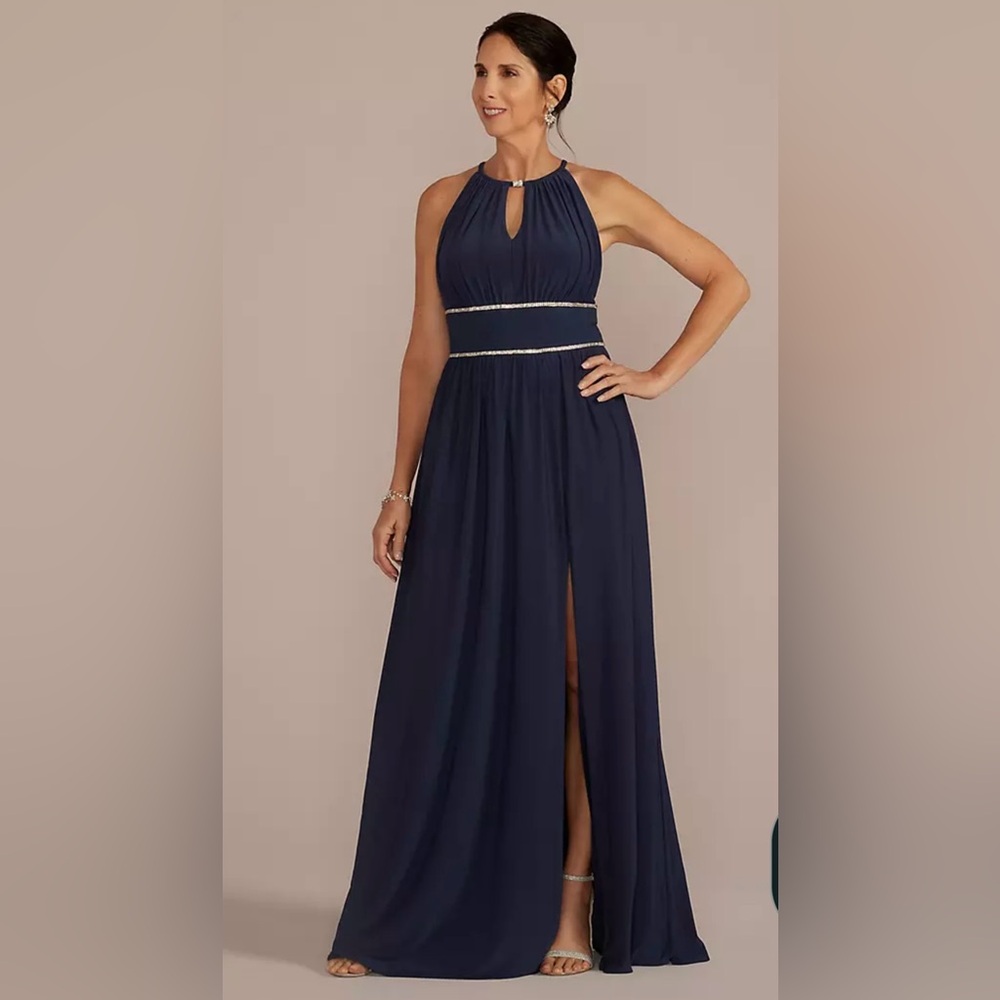 Oleg Cassini navy blue gown size 14